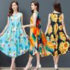 Cotton Vest Dress for Summer Casual Loose Nightdress Sleeveless Long Skirt with Large Swing Female Sleepshirt