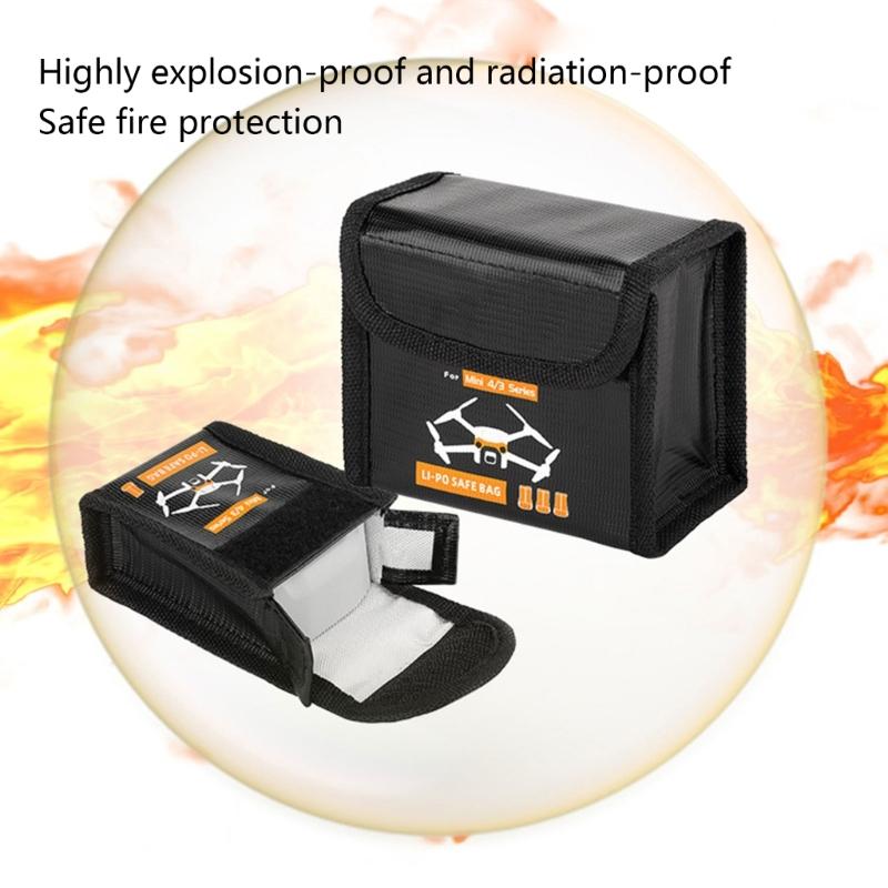 Heat Resistant Battery Safety Bag Container Fit for Miniature Drones Battery Storage Transport Fireproof Protective Case