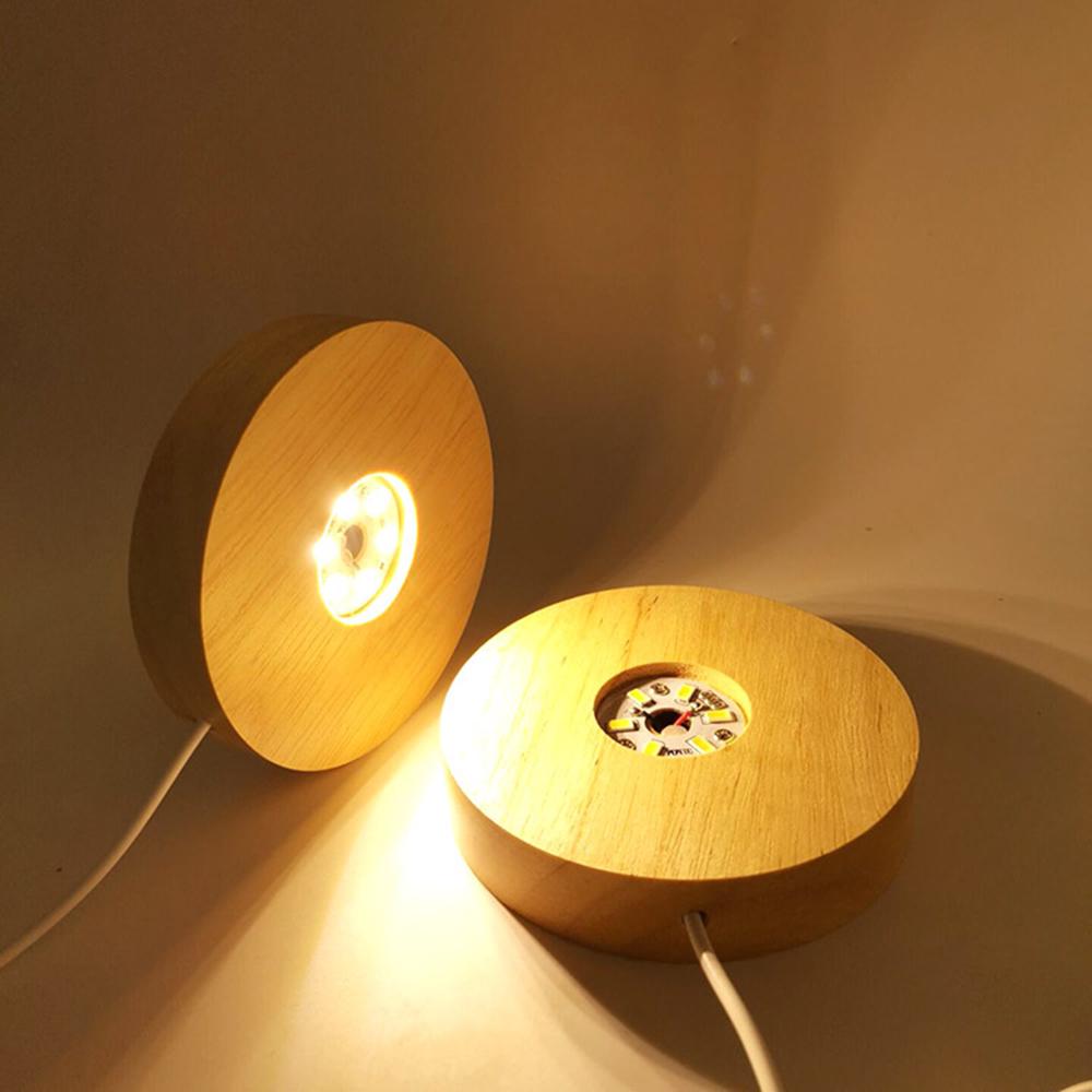 3D Crystal Glass Trophy Laser LED Light Stand Base Display Wood Warm Light U 3D Crystal Glass Trophy Laser LED Light Stand Base Display Wood Warm Light U