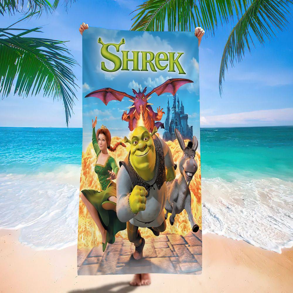 

Classic Cute Cartoon S-Shrek Big Microfiber Beach Towels Quick Dry Towel Sand Beach Towels Pool Towel For Travel Swim Pool Yoga W40*H60(CM)