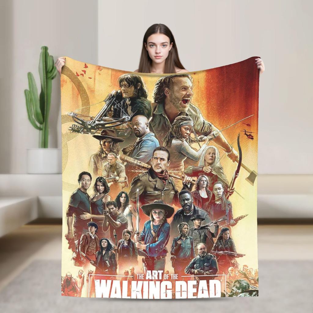 The Walking Dead Blankets Coral Fleece Plush Movie Daryl Dixon Rick Grimes Ultra-Soft Throw Blanket for Home Couch Bed Rug