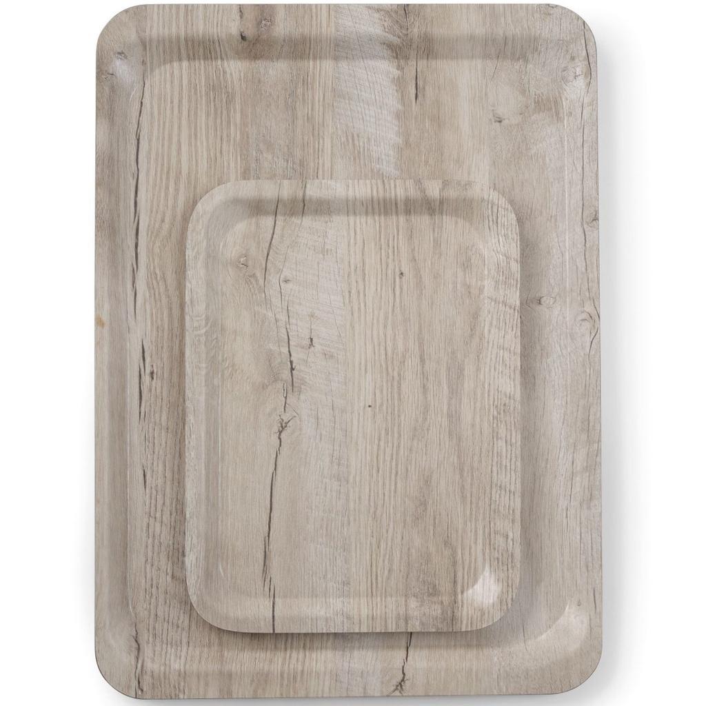 Taca do serwowania prostokątna antypoślizgowa 240x340 mm - jasne drewno