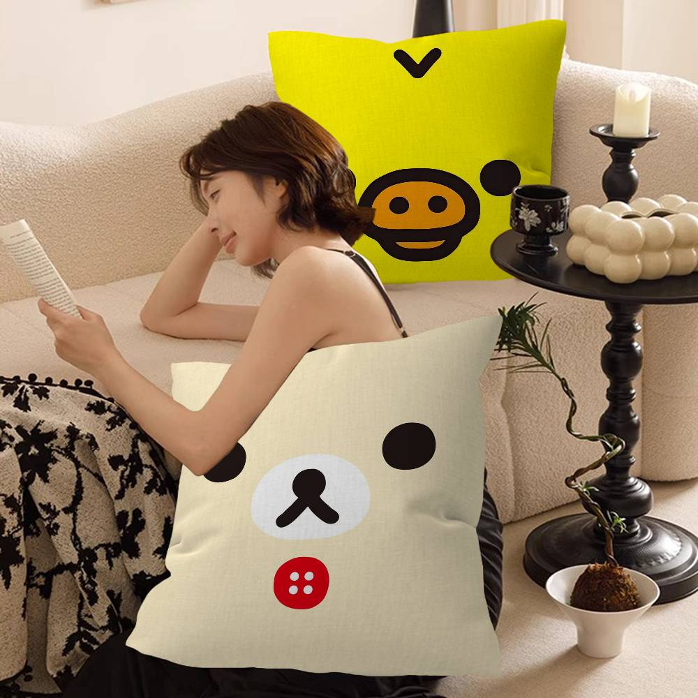 Popular Cute R-Rilakkuma Cushion Cover Polyester Sofa Cushions Decorative Throw Pillows Home Decoration Pillowcover