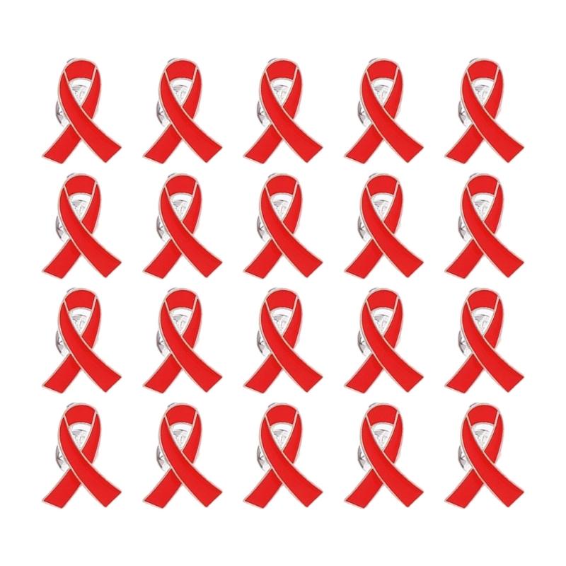 Brože s mašlí ze slitiny pro dobrovolníky Balení 20 ks Brož pro povědomí o rakovině Charitativní šperky Dárky