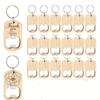 12pcs Custom Wooden Bottle Opener Keychain, Personalized Text & Logo, DIY Engraving Wood Openers for Customized Gifts, Wedding Favors