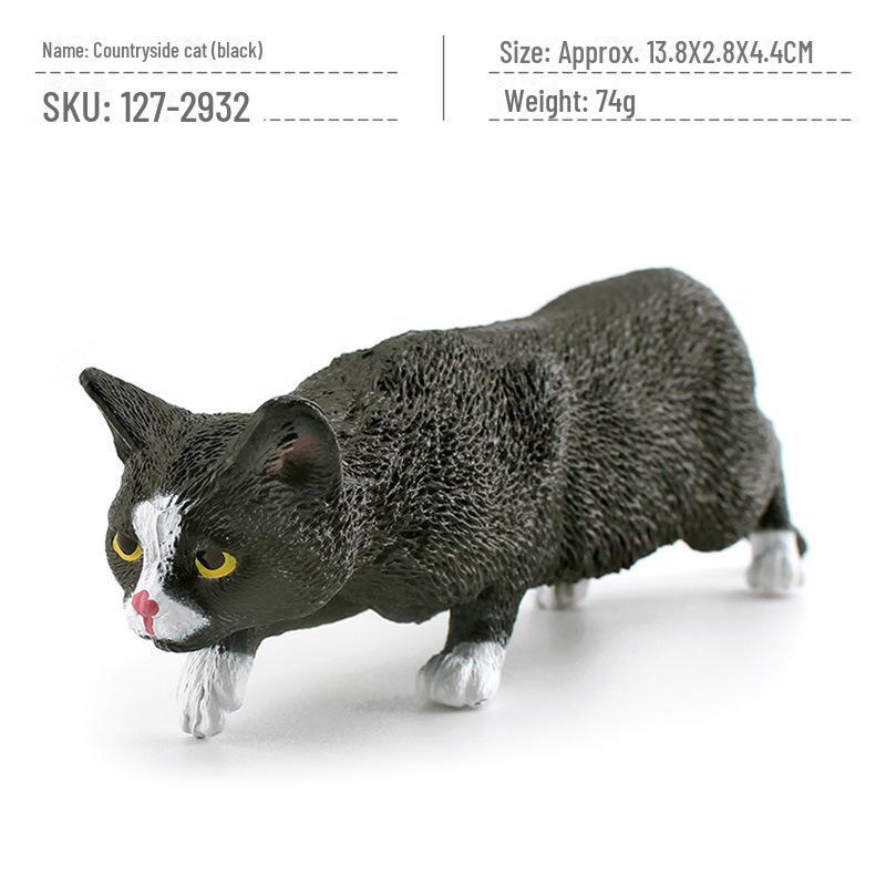 Seashell Cat Figurine: Realistic Kitten Toy Model