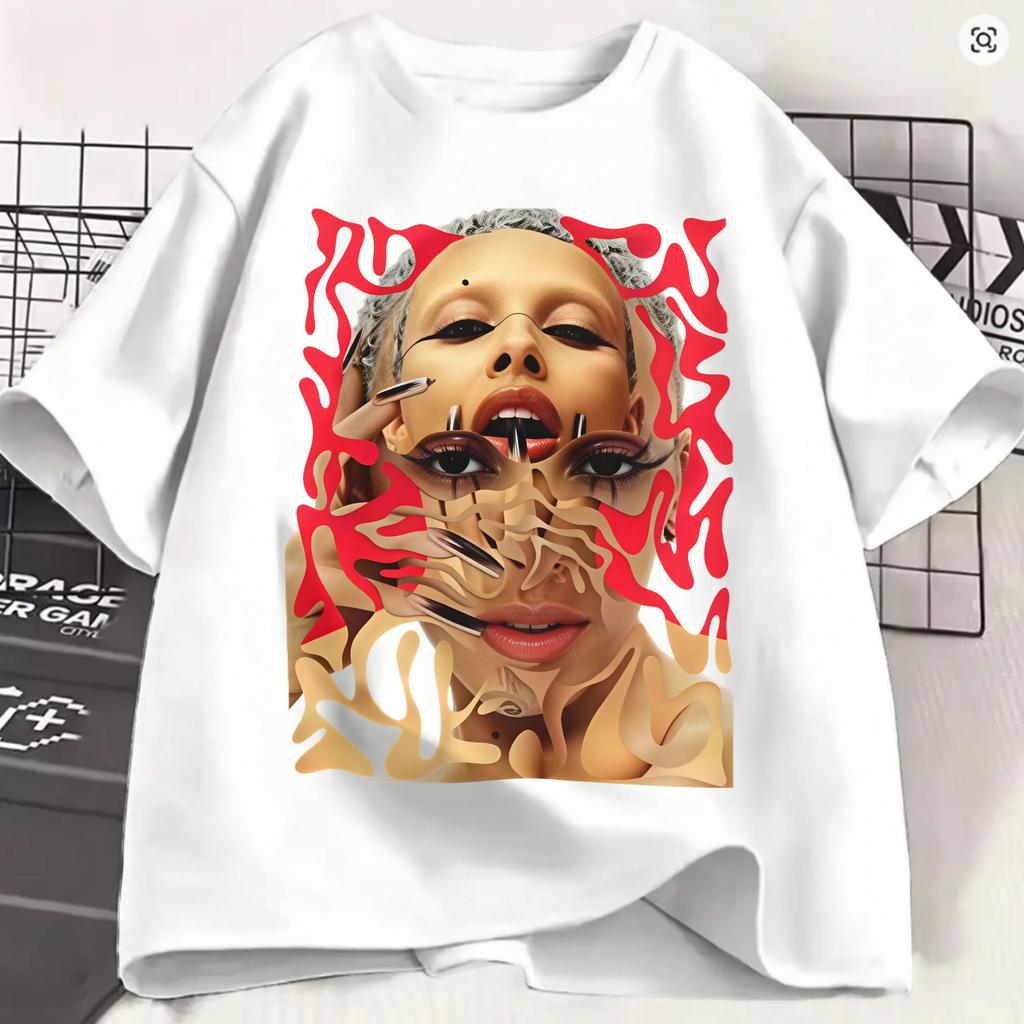 Übergroßes T-Shirt Sommer Sängerin Doja Cat Mode T-Shirts 100% Baumwolle T-Shirt Für Unisex Y2k Klassisch Große Größen Kurzarm