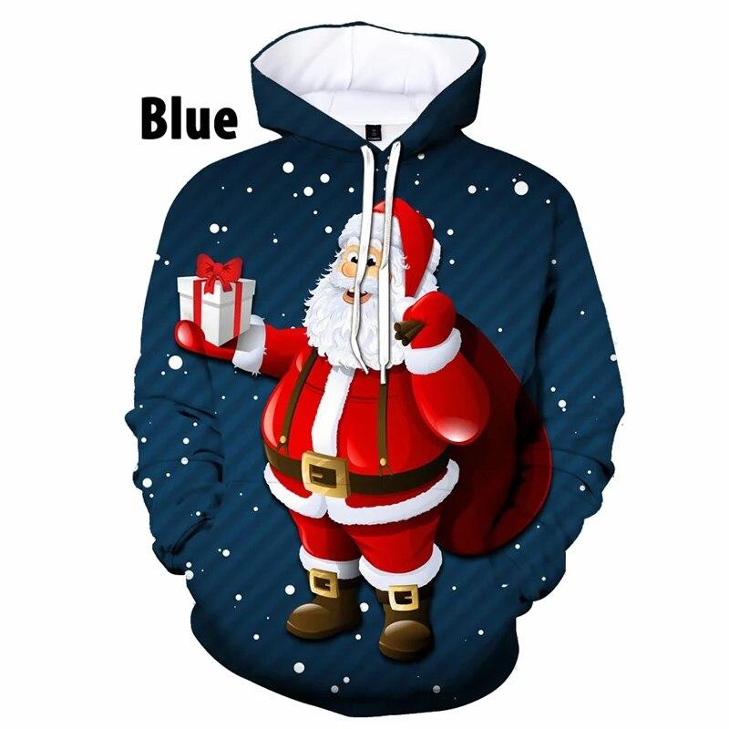 Pop 3D Christmas Tree Snowman Xmas Printing Hoodies For Men Children Fashion Funny Hooded Hoody Women Cute Harajuku Hoodie Tops
