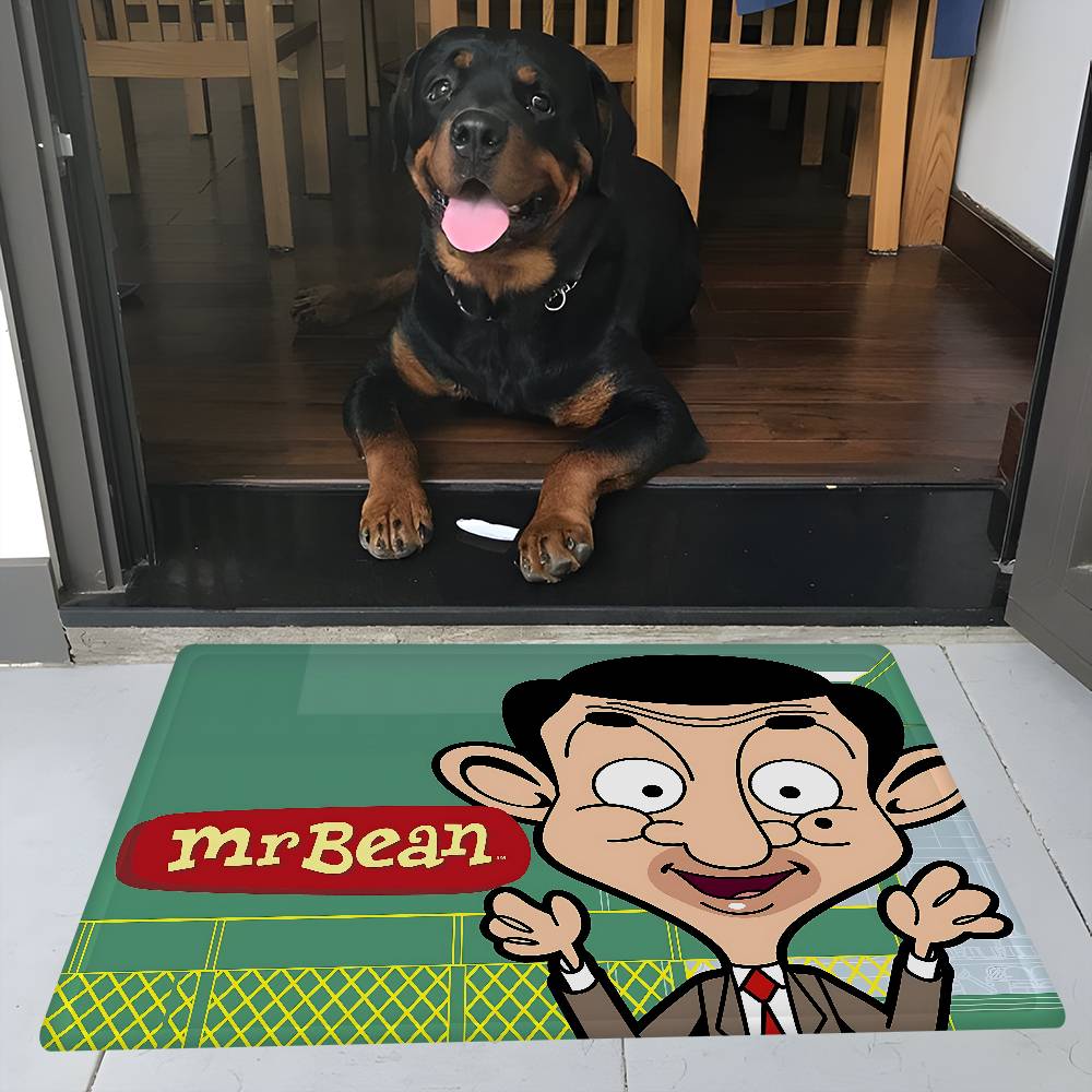 Funny Cartoon Mr. Bean Entrance Door Mat Washable Non-Slip Living Room Sofa Chairs Area Mat Kitchen Welcome Doormat