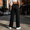 Women's Casual High Waist Wide Leg Split Hem Sweatpants Loose Fit Pants