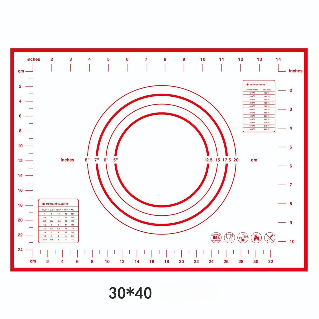 1PC Silicone Baking Mat Kneading Pad Dough Mat Pizza Cake Dough Maker Kitchen Cooking Grill Non-Stick Gadgets Bakeware