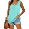 Women's Sleeveless Tank Top Button Front Round Neck Casual Summer Shirt Lightweight Soft Fabric Comfortable Fit