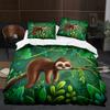 Cartoon Sloth Duvet Cover King Queen Funny Animal Bedding Set for Cool Wildlife Polyester Quilt Cover Boys Birthday