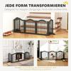 Dog Gate, Freestanding Barrier Gate with Feet, Foldable Dog Gate, 5 Panels, 261.5 x 29.5 x 61 cm, Black