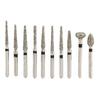 10pcs Set Dental Diamond Burs FG 1.6mm High Speed Handpiece Emery Bits