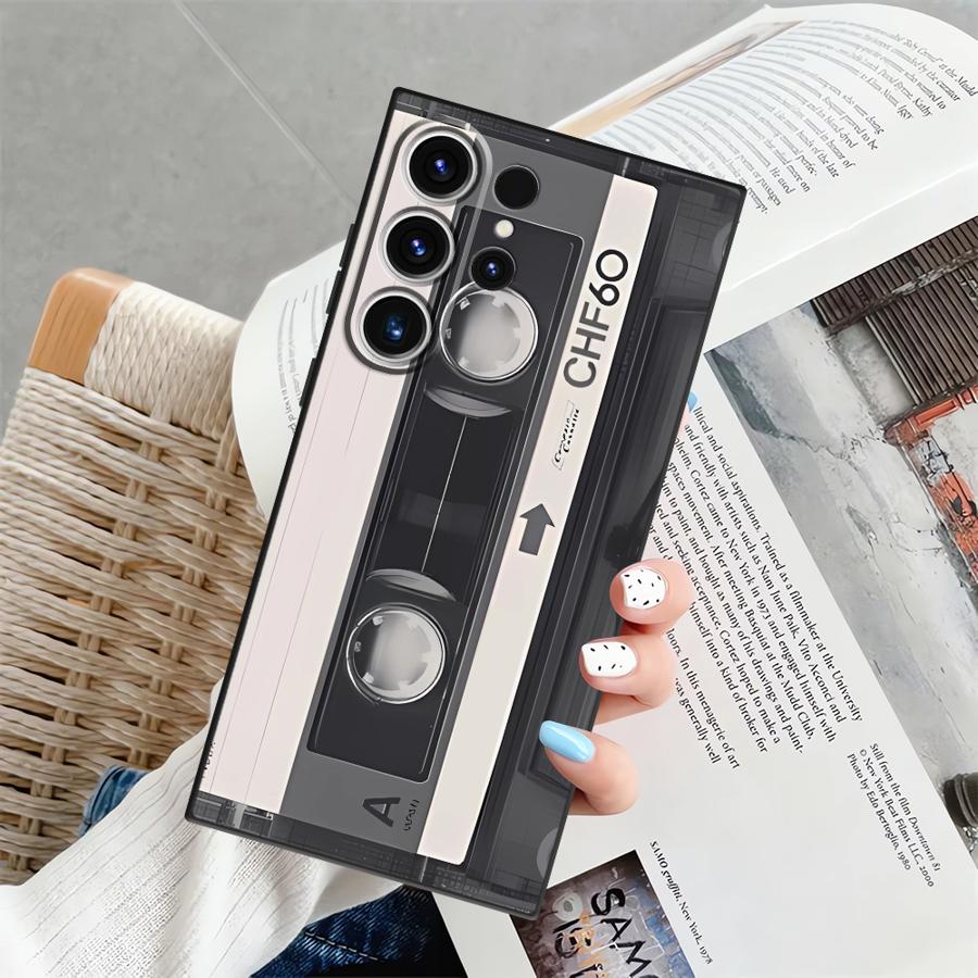 Lucky Tape Pattern Soft Back Phone Cover Case for Samsung Galaxy S24+ S23 FE S25+ S22 S24 Plus S21 S9 S20 S25 Ultra