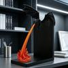 Ornamenti per Vetrine Drago Fiamma Book Nook Decor, Statuetta Drago che Sputa Fuoco Stampata in 3D, Brilla al Buio Giocattoli Trendy da Scrivania L'Ornamento Oscuro,