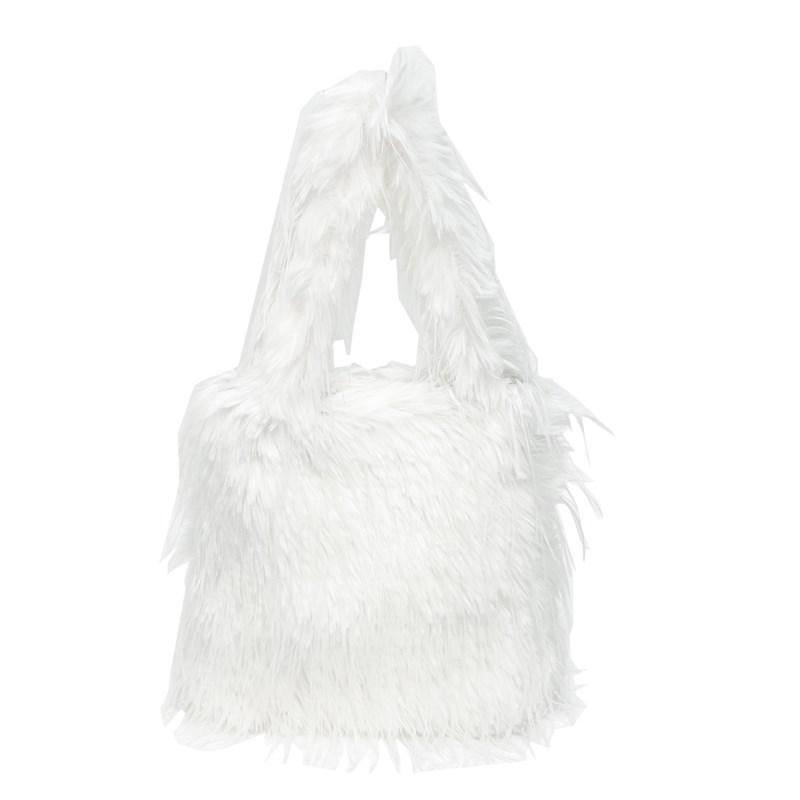 2025 Fall/Winter New Wool Women's Bag Large Capacity Tote Bag Fashionable and Simple One Shoulder Armpit Bag Hand Carried Plush Bag