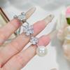 Luxury Natural Freshwater Pearl Bridal Jewelry Sets For Women Fashion Shiny Snowflake Zircon Earrings Necklace Ring Jewelry Gift