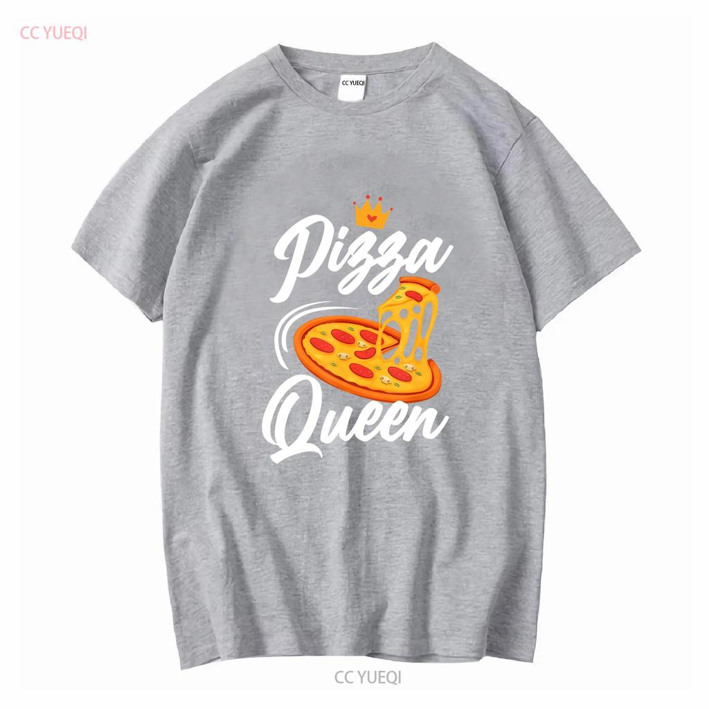 NEUES LIMITIERTES Damen Pizza Queen Girl Liebt Lustiges T-Shirt Größe S 3XL vintage gewaschen vielseitig Streetwear Designer Kleidung Mode
