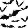 Halloween Bat 3d Wall Decals Pack With Plastic Material For Spooky Decor
