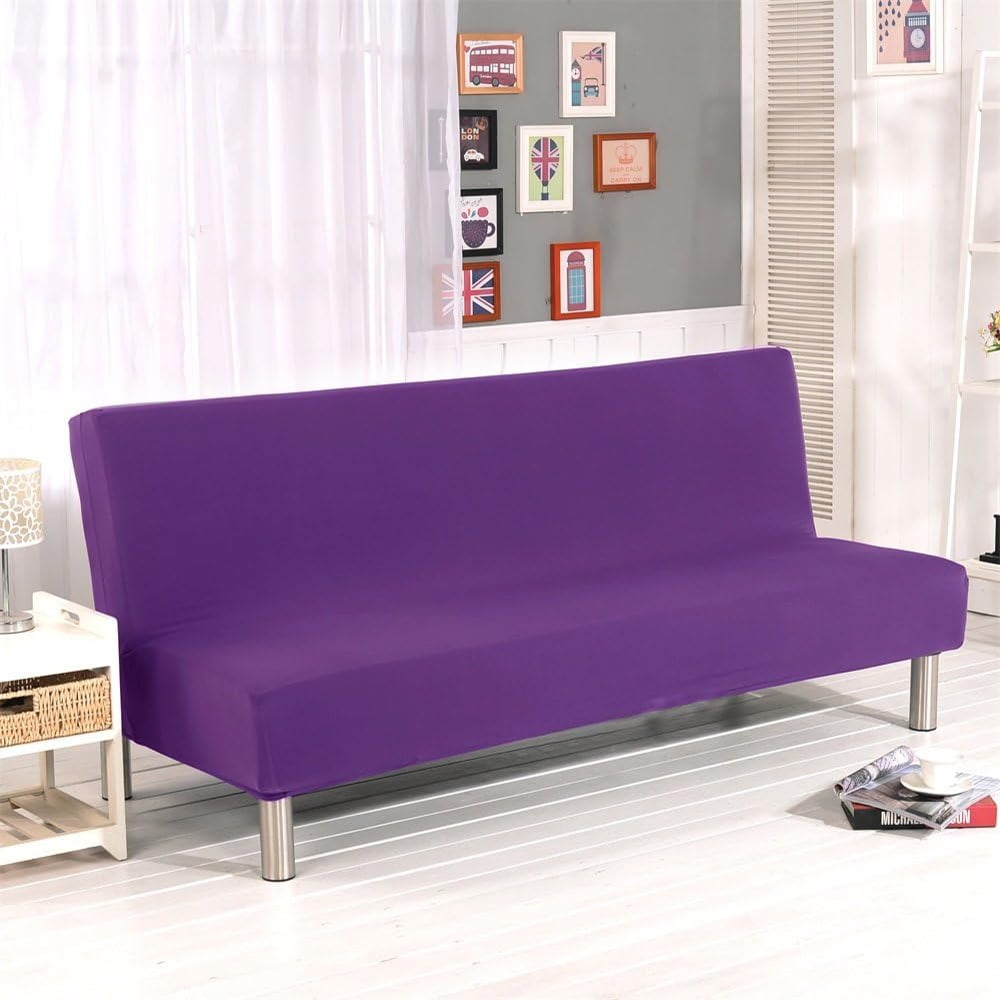Folding Sofa Bed Cover Polyester Elastic Armless Couch Cover Futon Slipcover Protector