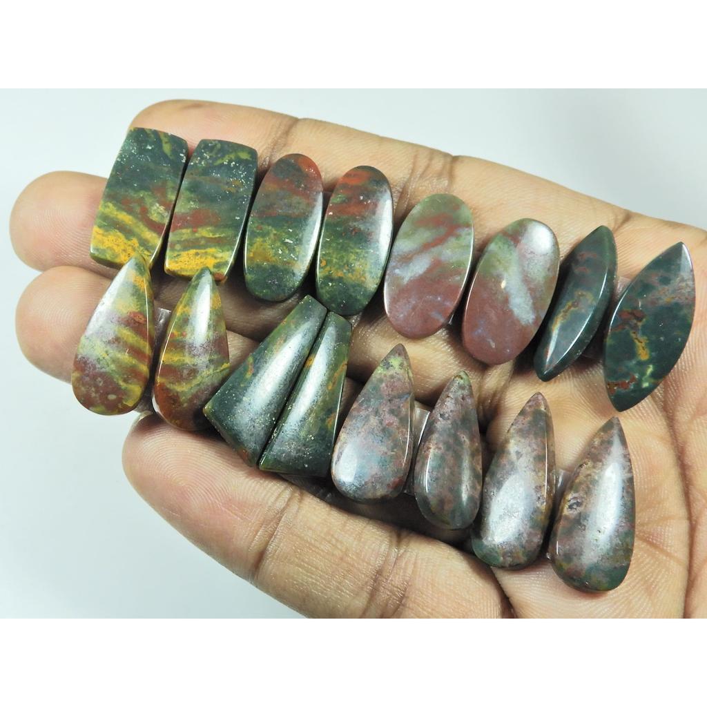 Natural Bloodstone Jasper Matched Pair Mix Cabochon Loose Gemstone 8Pair Lot C-3324