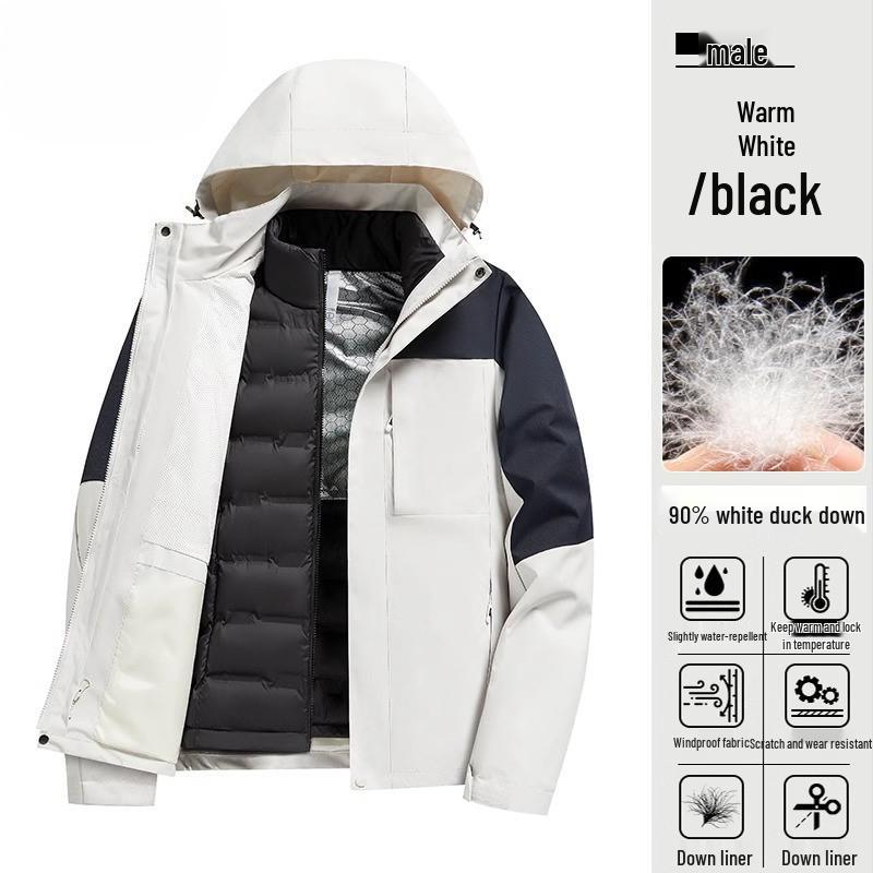 Women's 2024 Three-in-One Winter Hiking Windbreaker: Thickened, Warm, and Windproof Outdoor Jacket