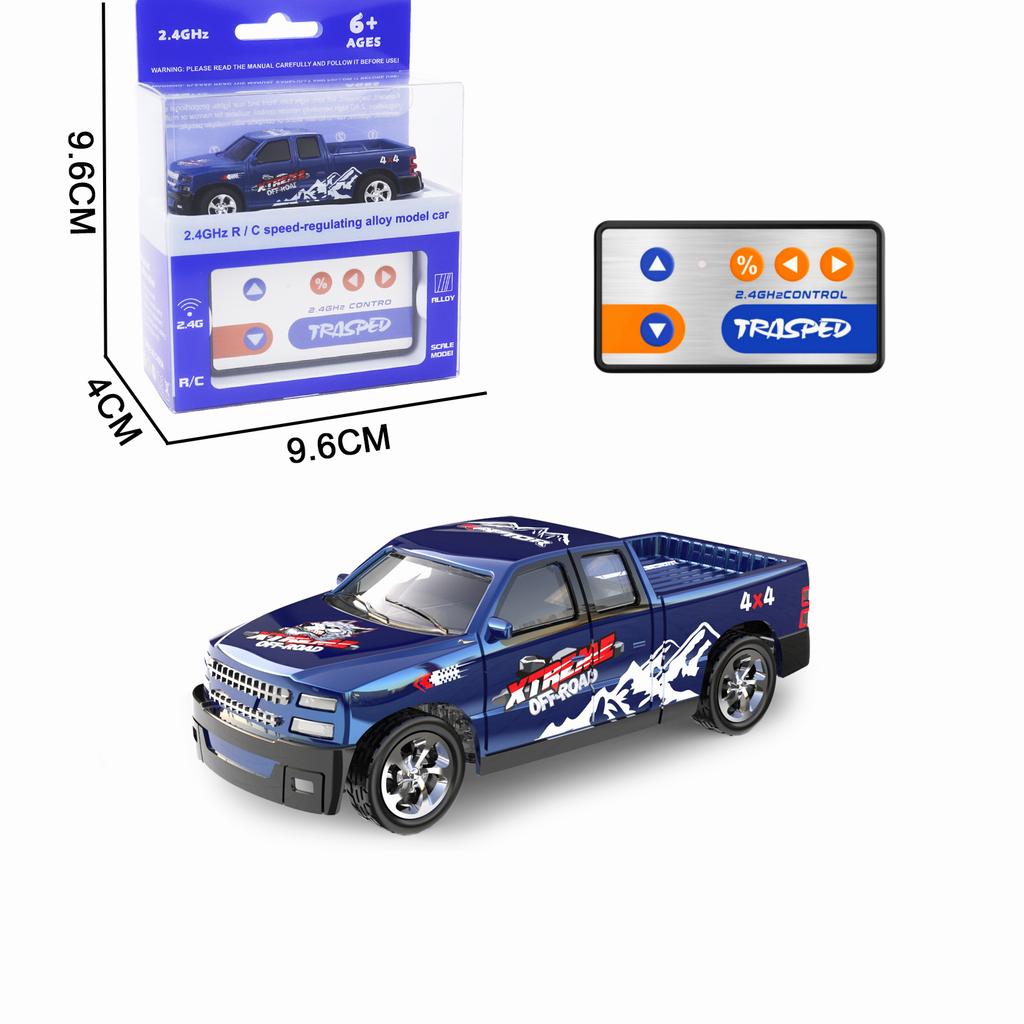 1:64 Remote Control Car - Alloy Body, LED Lights & Off-Road Simulation, Toy for Kids 6-12 Years