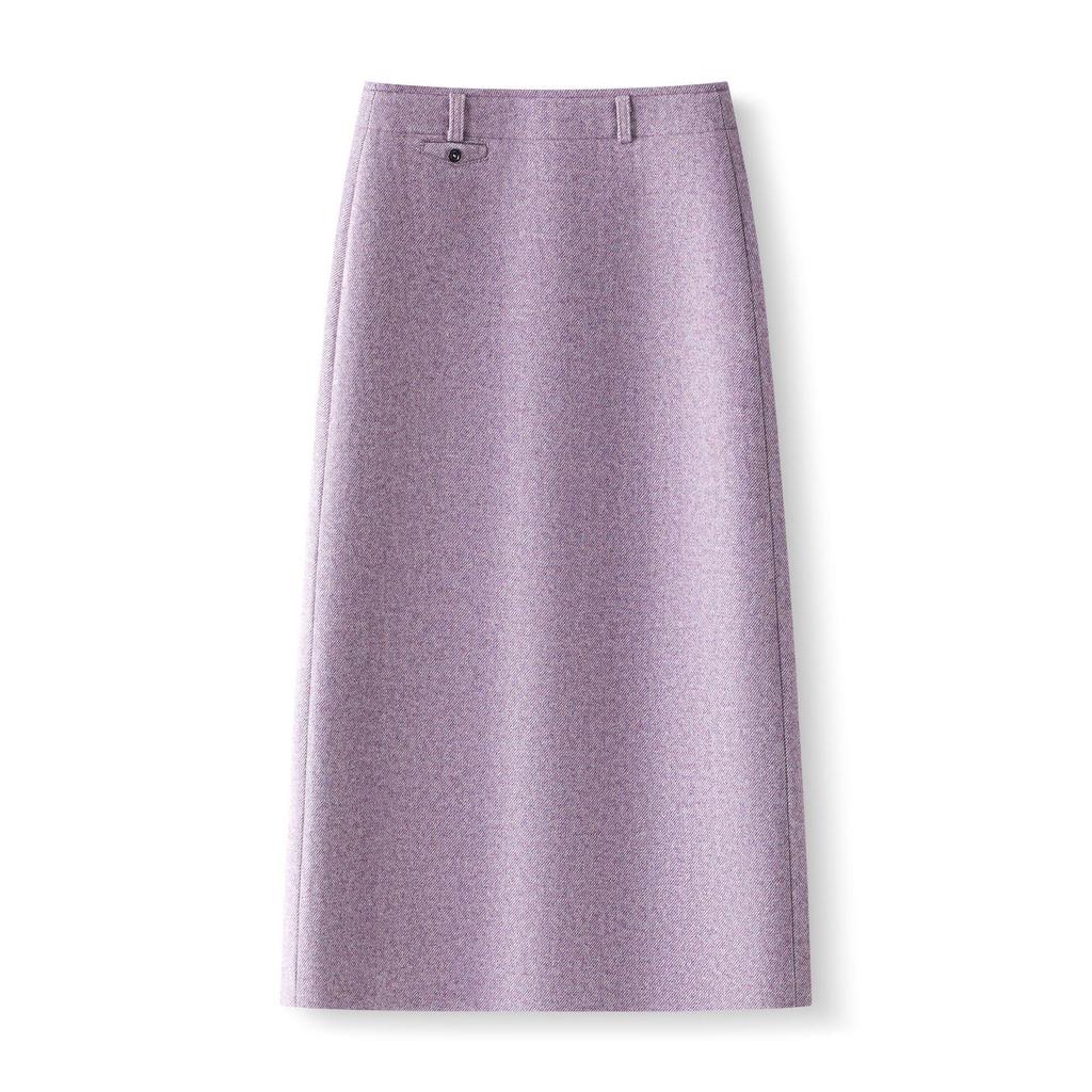 Fioletowa spódnica damska o kroju A - Wysoki stan, Średniej długości, Dopasowana w biodrach, Luźna, Modna na wiosnę/jesień 2026.