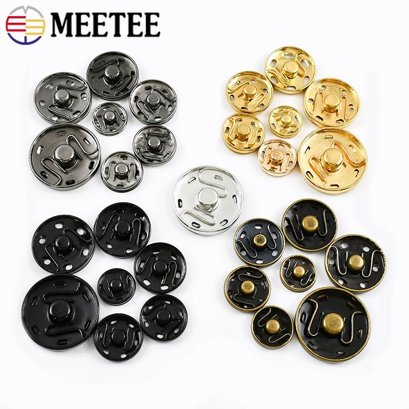50 Sets Meetee 8-30mm Leder Druckknöpfe Metall Druckknöpfe für Kleidung Schuhe Unsichtbarer Verschluss Bekleidungszubehör