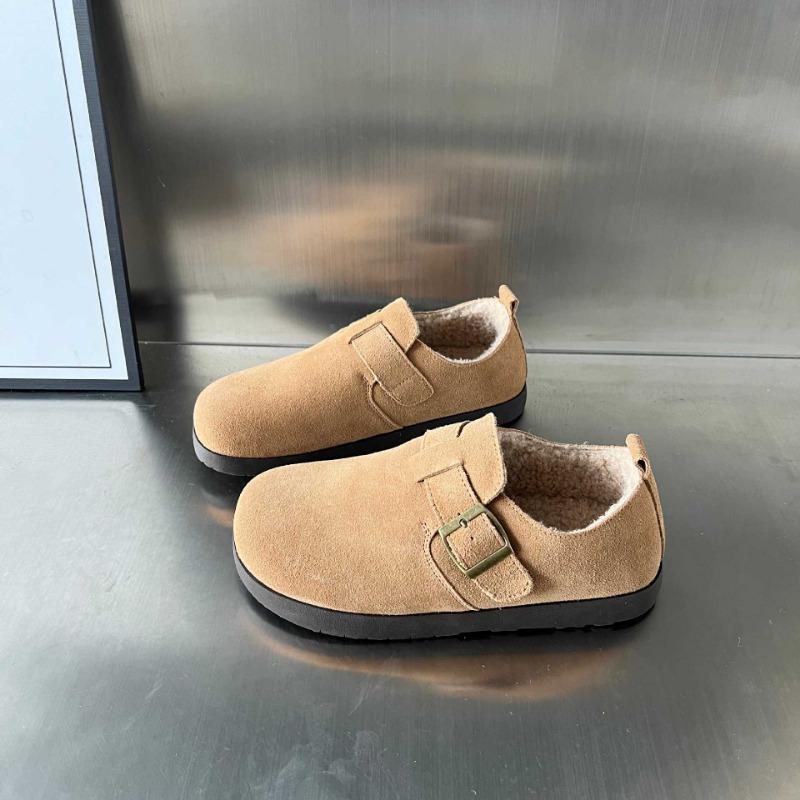 Retro women's winter new fashion versatile matte soft-soled lazy shoes fleece thickened bread shoes