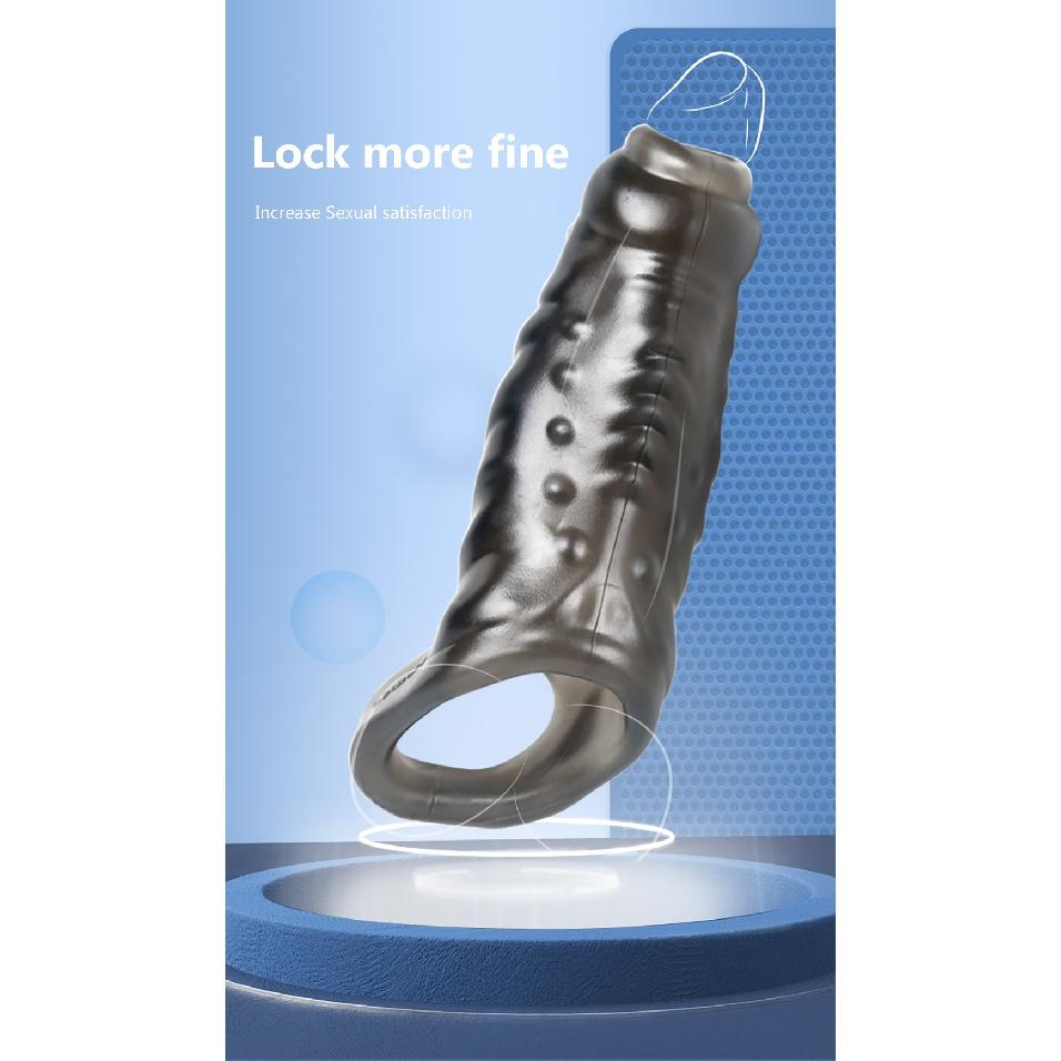 Penis Sleeve Enlargement Extender Male Condom Delay Ejaculation Cock Ring Trainer Enlarger Sex Toys for Men Dick