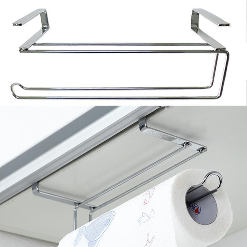 Paper Towel Hanger Tissue No Punch Organizer Storage Rack Kitchen Paper Towel Storage Organizer Hook For Bathroom Household