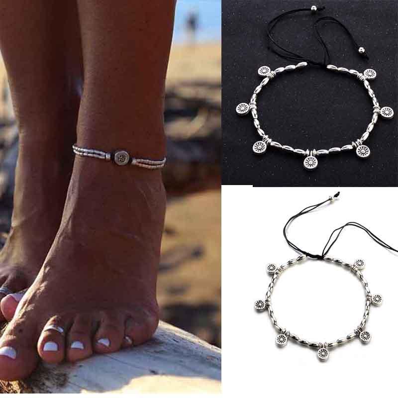 Elegant Retro Barefoot Foot Chain Ankle Bracelet With Charming Beach Style