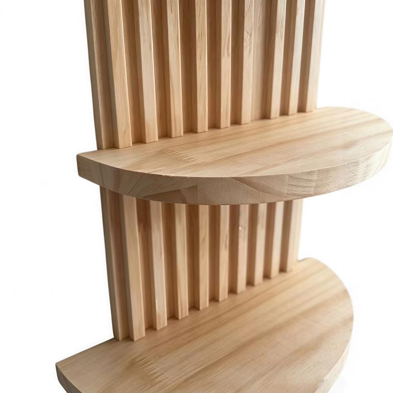 Scaffale da Parete in Legno a Doppio Strato Stile Boho Chic per Ambienti Domestici Eleganti