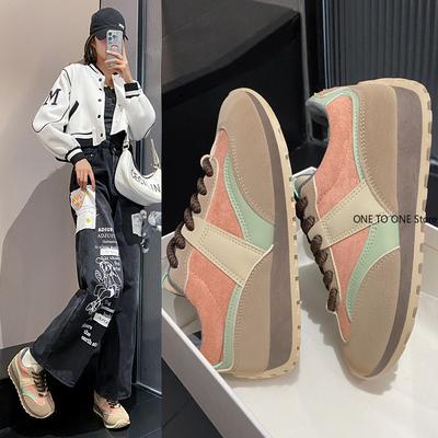 Baskets de luxe pour femmes, chaussures de sport à plateforme vintage, chaussures de course décontractées pour femmes, automne 2024, chaussures vulcanisées pour dames