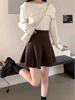 Women's Versatile High Waist A-line Woolen Skirt for Autumn/Winter