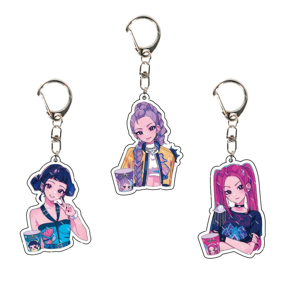 Kpop Dämonenjäger Huntrix Saja Boys Schlüsselanhänger Zubehör Schmuck Rumi Zoey Jinu Mira Habe Meine Seele Verkauft Schlüsselringe Fan Geschenke zum Mitnehmen Mini Leicht