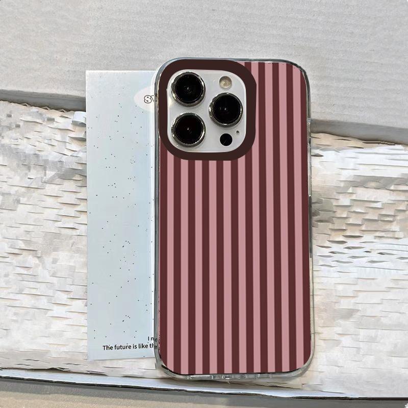 Stylish Striped Aesthetic Phone Case for iPhone 17 16 15 14 13 12 11 Pro Max XS X 7 8 Plus SE  16E Creative Soft Clear Cover