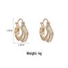 Hong Kong Style Square Zircon Earrings - Elegant Light Luxury Design