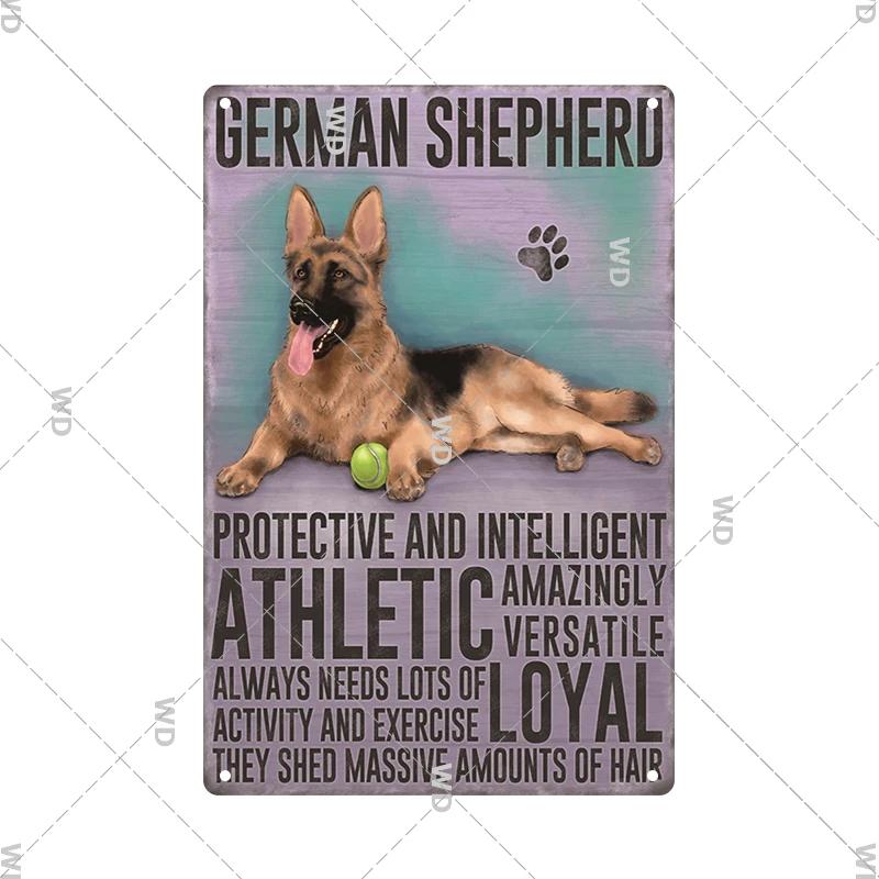 Blechschilder im Vintage-Stil mit Hunden, dekoratives Schild, Retro-Metallplatte für Zuhause, Wohnzimmer, Männerhöhle, Café, Bauernhof, Retro-Poster, Wandkunst-Dekor