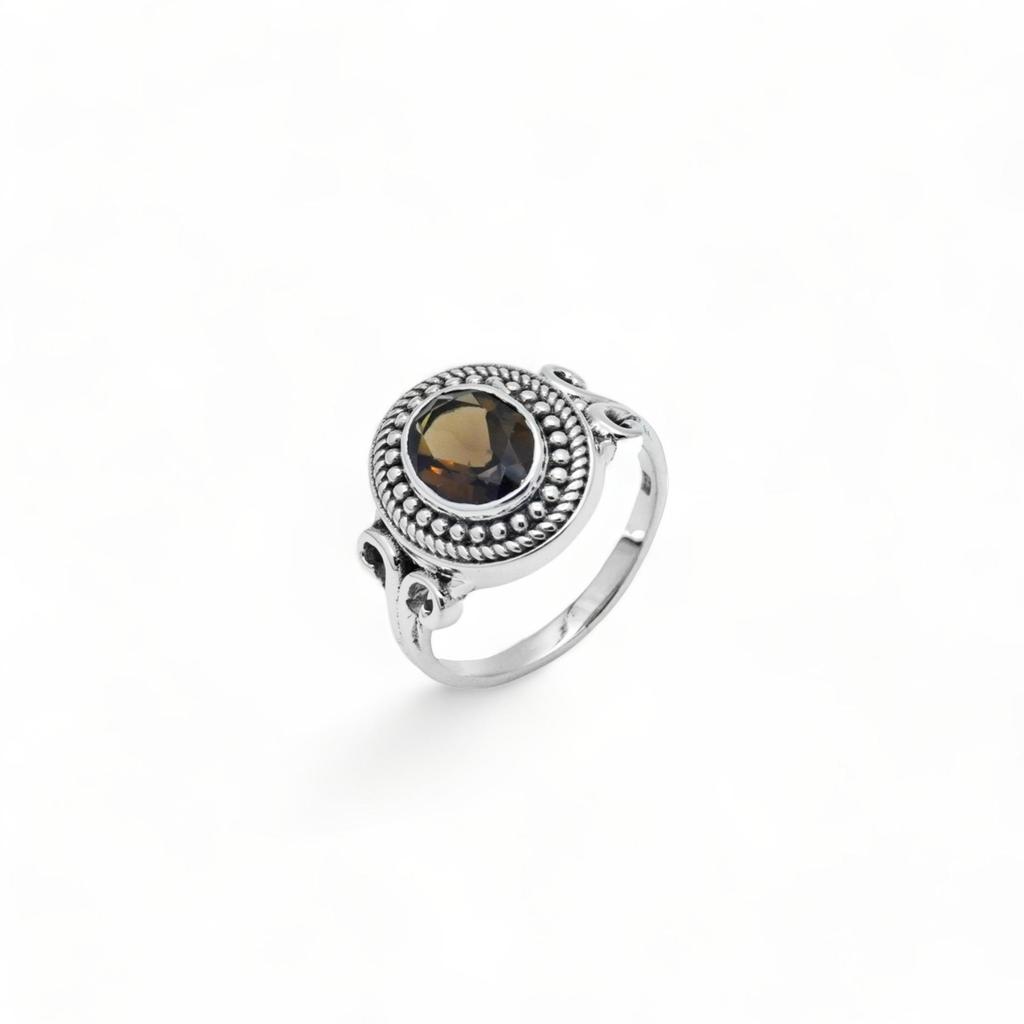 925 Sterling Silver Natural Gemstone Women's Ring, Handmade Pure Silver Ring for Her