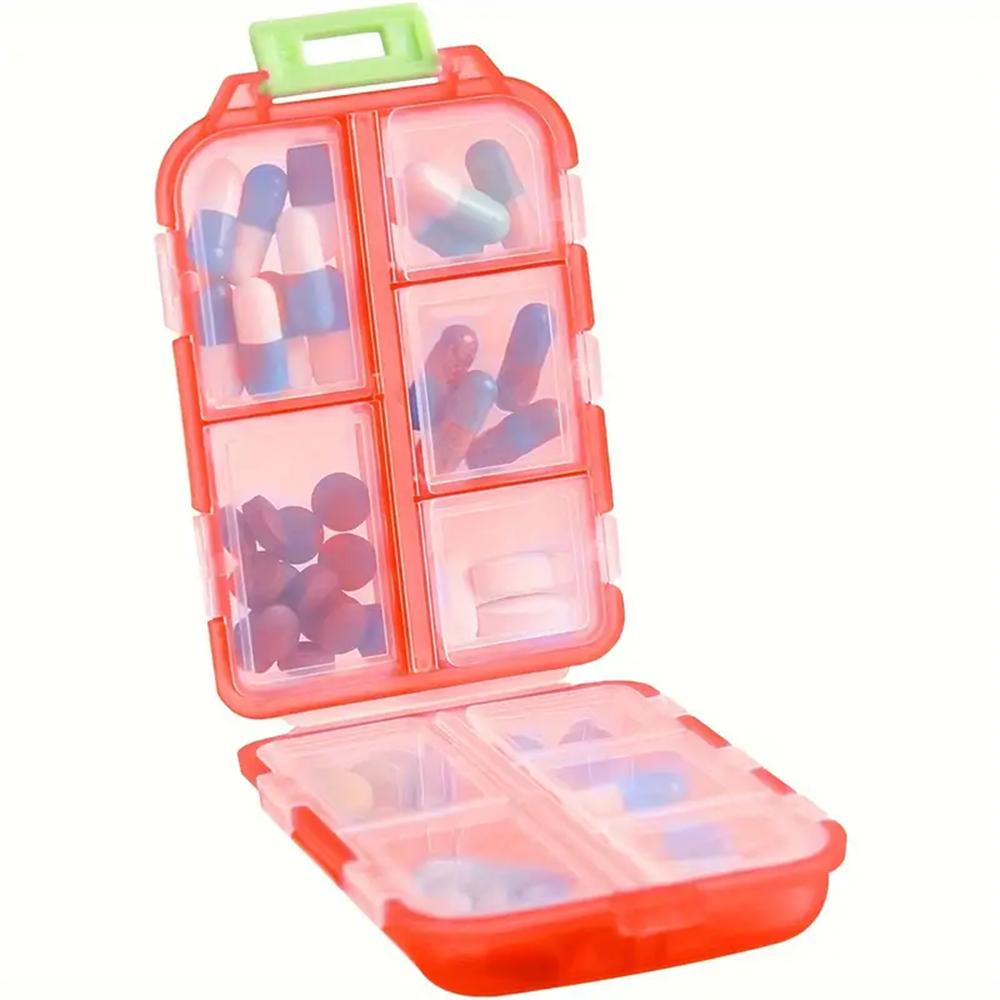 1PC 10-Grids Small Pill Cases Organizer Box Weekly Travel Portable Pocket Medicine Boxes Holder Plastic Container Storage Gadget