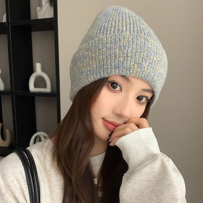 Warm hat women's autumn and winter fashion Symphony pullover, ear protector, wool hat, moisture and cold-proof knitted hat