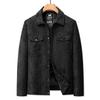 2025 Men's Plus Size Camouflage Leather Down Jacket with Lapel - Trendy Warm Winter Outerwear
