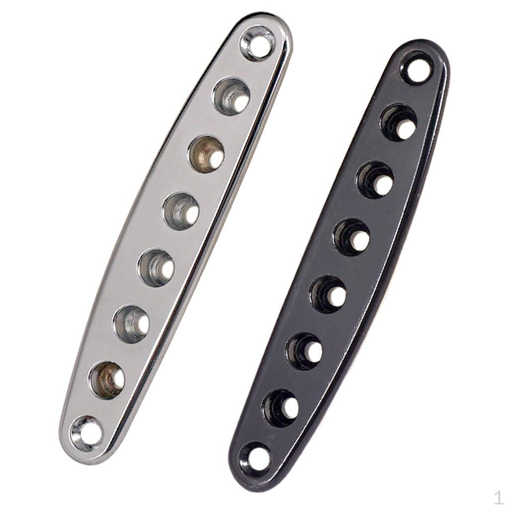 

2Pcs Electric Guitar Bridge String Thru Body Ferrules Bushing Plate for Practicers silver