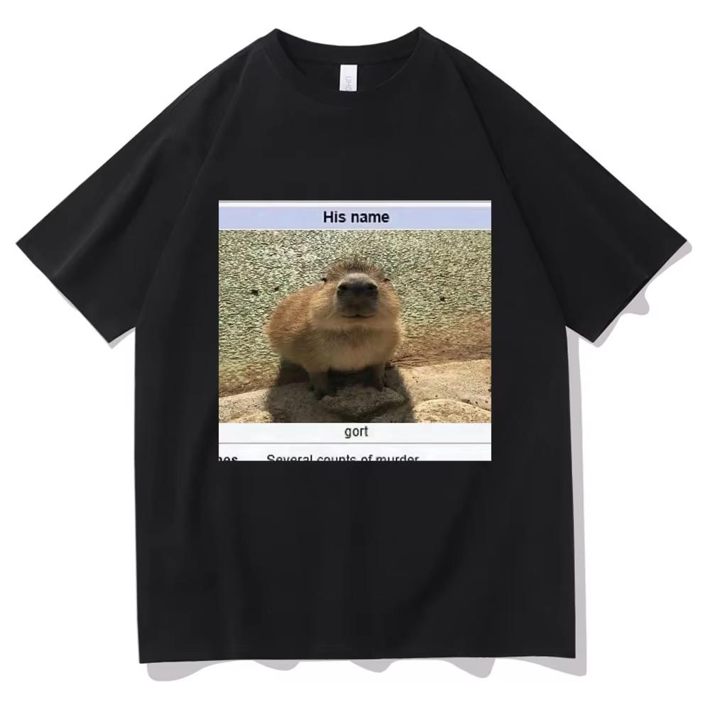 

Cort Premium Capybaras Graphic Print Tshirt Funny Top Men Women Fashion Harajuku Oversized T-shirt Short Sleeve Men s Streetwear 5XL