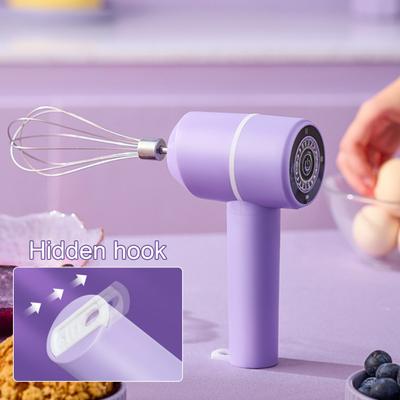 Batidor de huevos eléctrico, batidor de mano inalámbrico con carga USB-C y batidores desmontables, 3 modos de velocidad, herramienta de cocina para hornear y cocinar