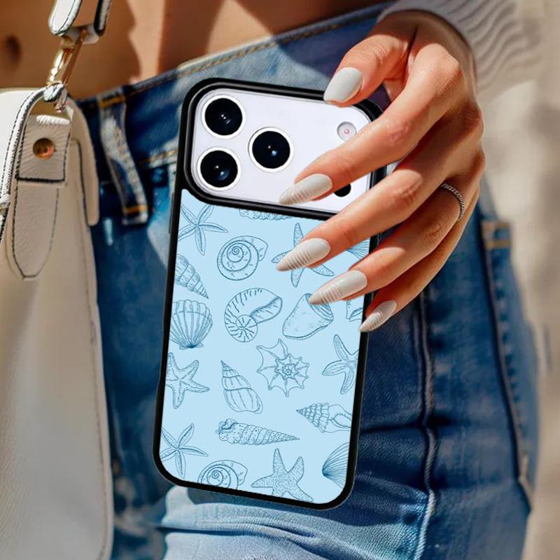 Sea Shells Phone Case For iPhone 17 Air 14 15 13 12 Max Cover For Apple 16e 11 Pro Max Plus Coque